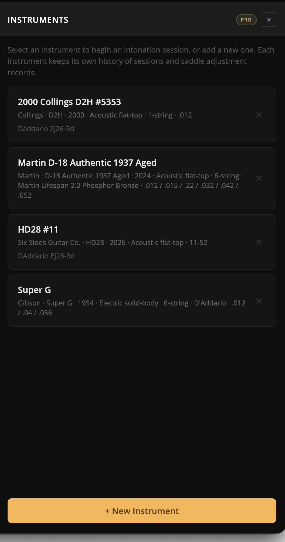 Your instrument library
